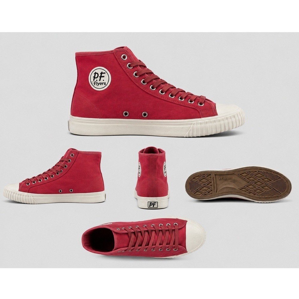 PF Flyers Center Hi Red Canvas High Top Sneakers Mens 10 Womens 11.5 C24HC1CY